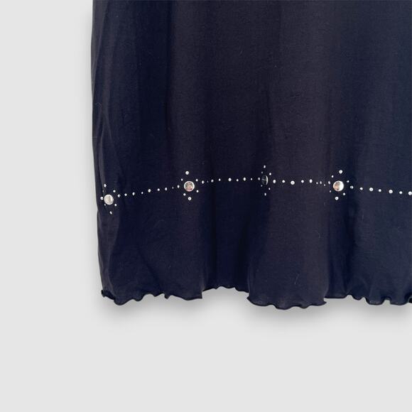 90s Vintage Guess Jeans Black Studded Midi Slip Dress Small - Picture 4 of 8